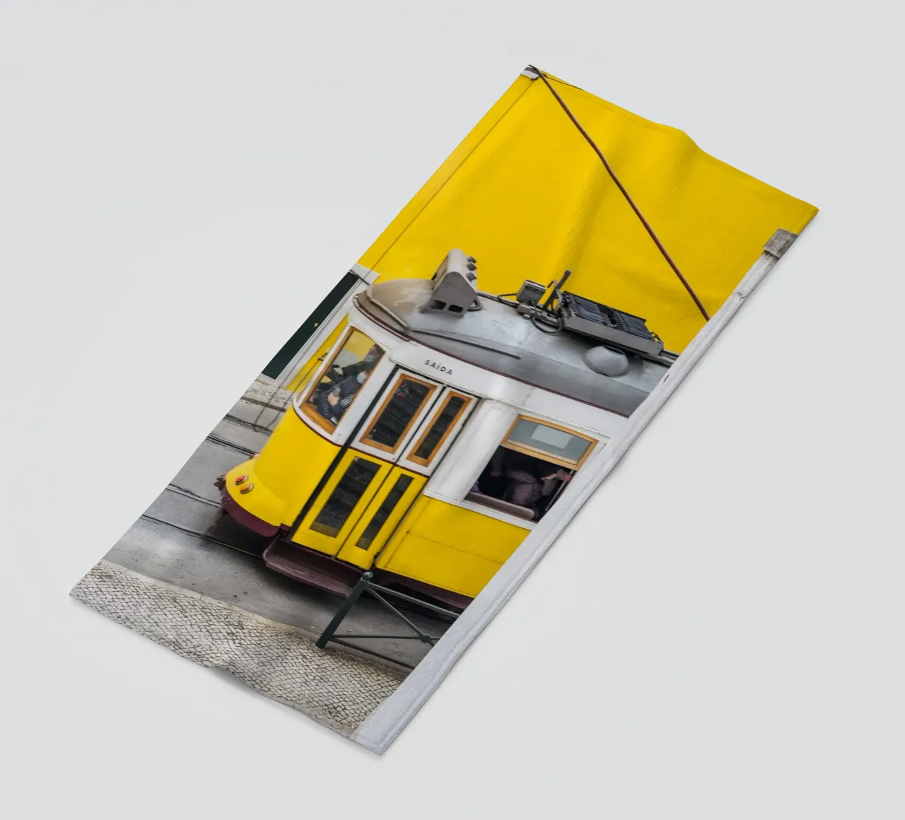 Yellow Tram in Lisbon Portugal telo mare da patiphotography