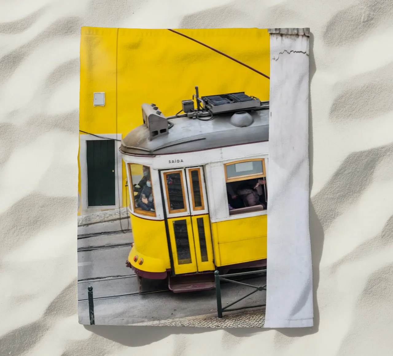 Yellow Tram in Lisbon Portugal telo mare da patiphotography