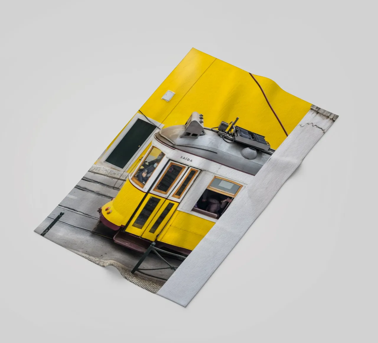 Yellow Tram in Lisbon Portugal telo mare da patiphotography