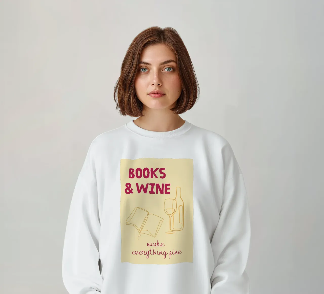 Libri e vino rendono tutto più bello felpa da vintagepod