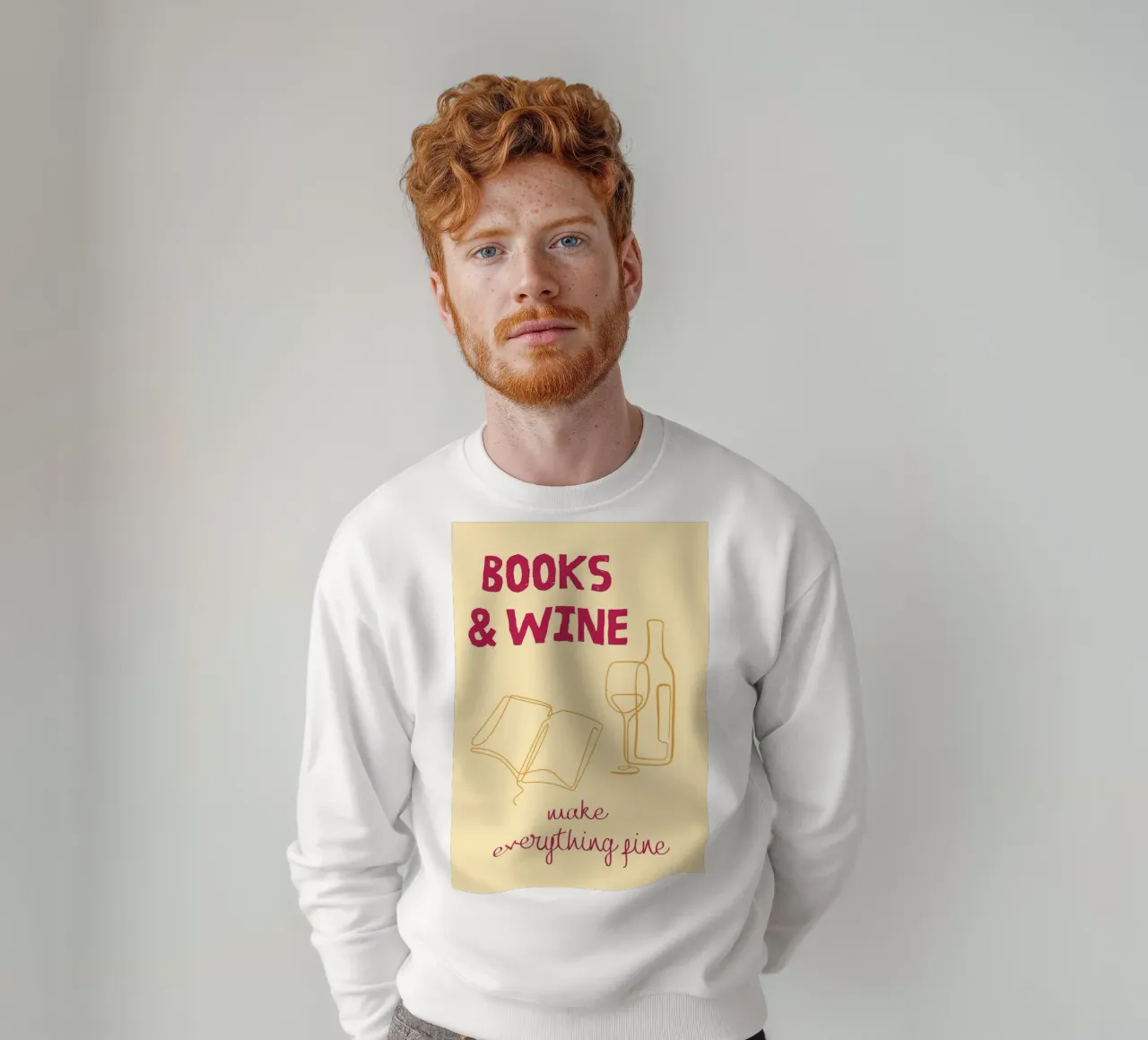 Libri e vino rendono tutto più bello felpa da vintagepod
