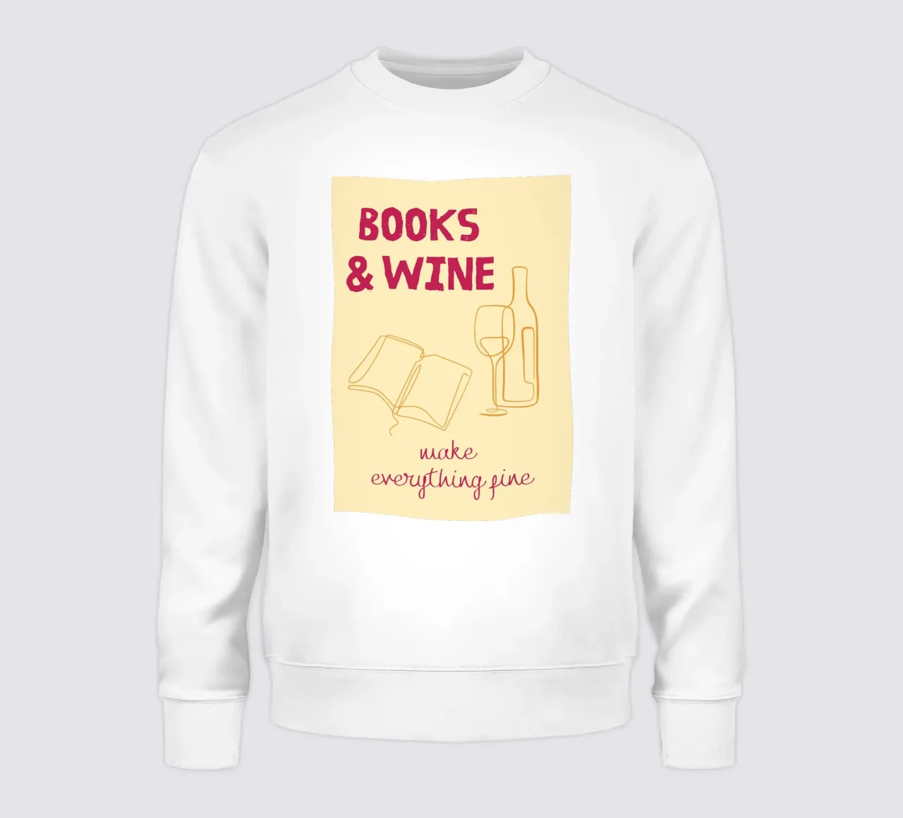 Libri e vino rendono tutto più bello felpa da vintagepod
