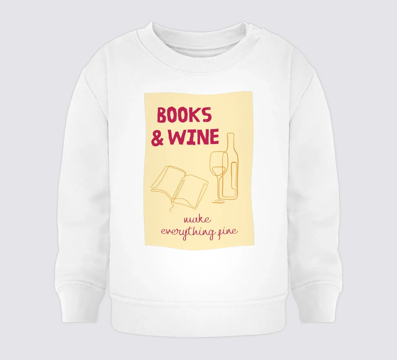 Libri e vino rendono tutto più bello felpa neonato da vintagepod