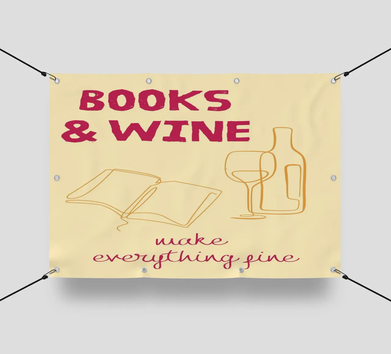 Libri e vino rendono tutto più bello telo in pvc da vintagepod
