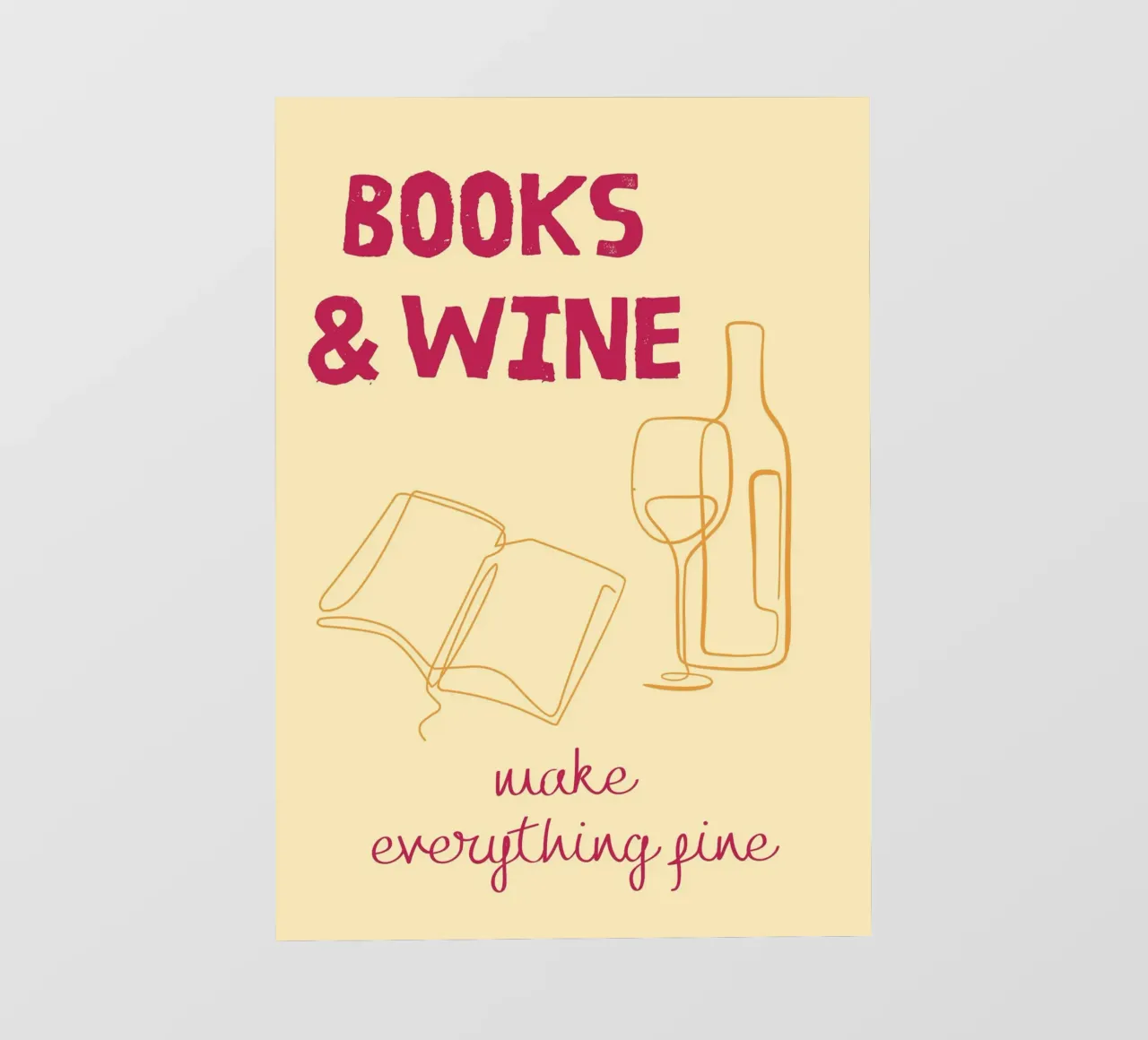 Libri e vino rendono tutto più bello telo in pvc da vintagepod