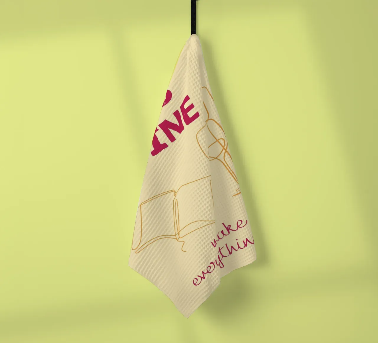 Affiche "Books & Wine Make Everything Fine torchon de vintagepod
