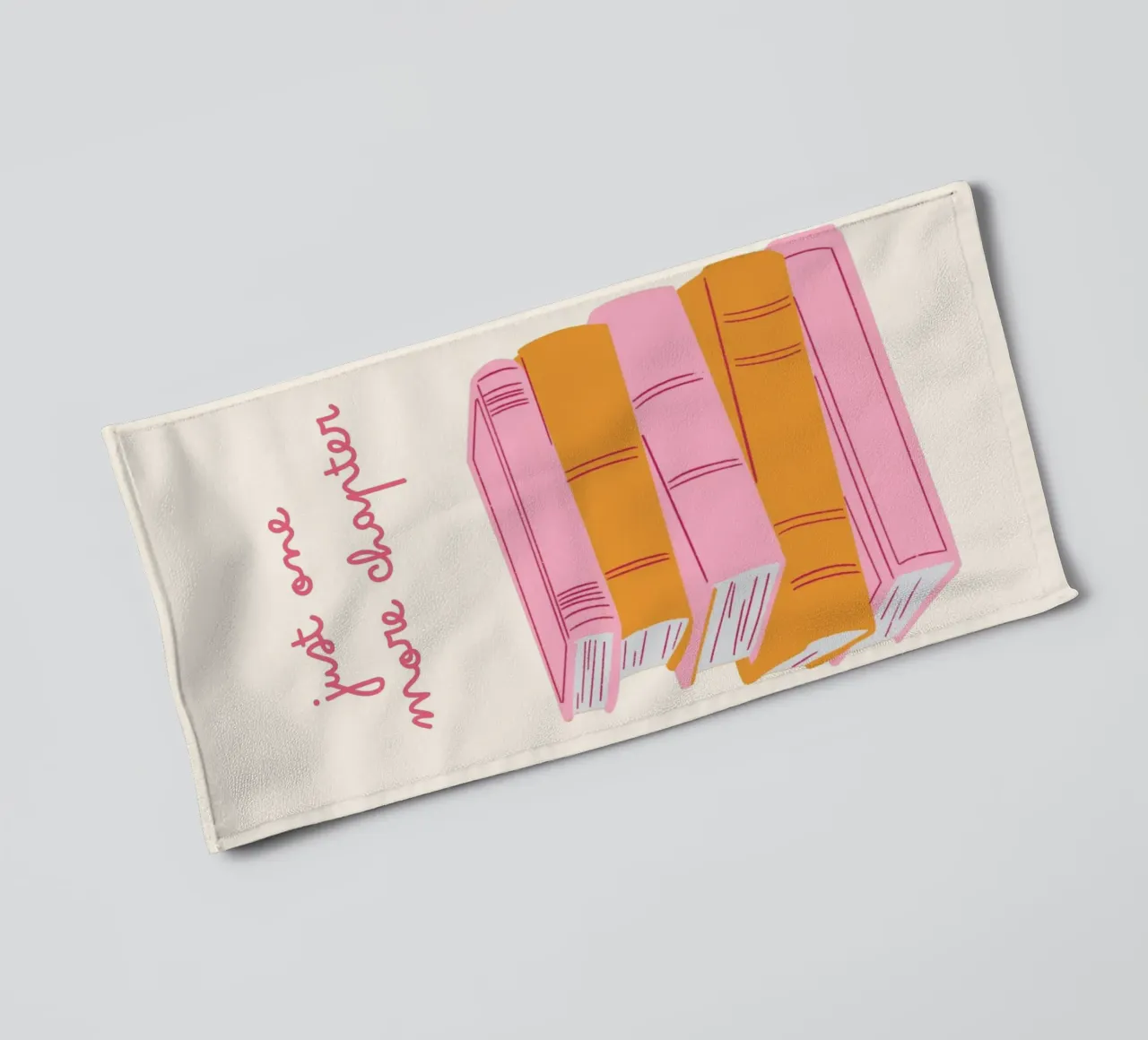 "Just One More Chapter" Minimalist Book Stack towel by vintagepod