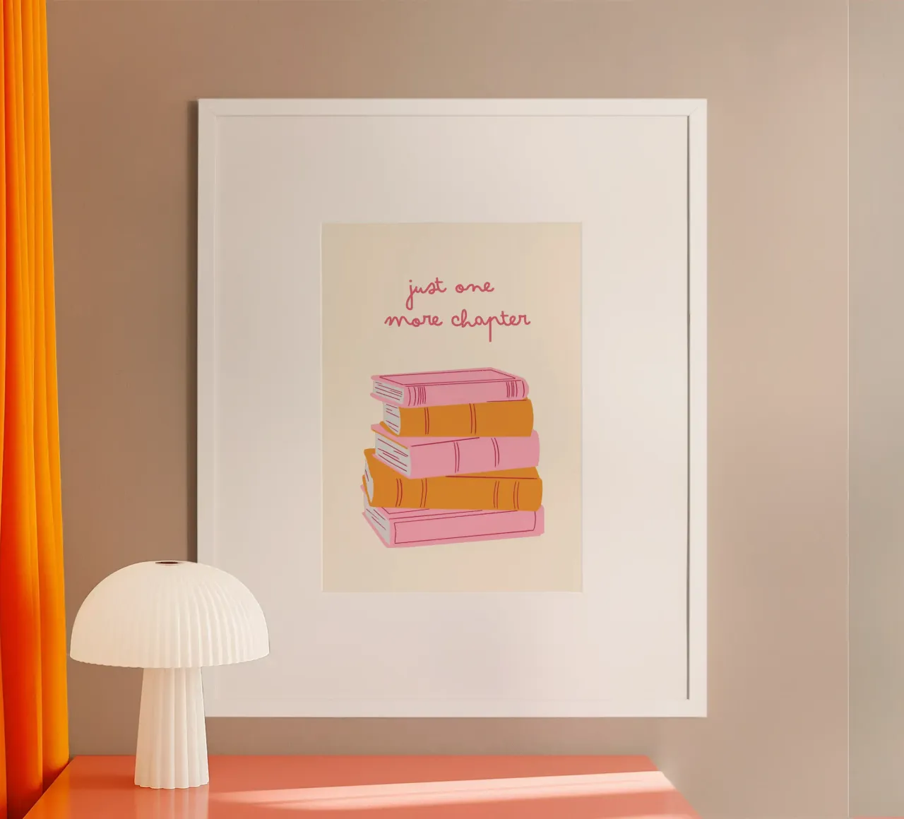 "Pila di libri minimalisti "Solo un capitolo in più poster da vintagepod