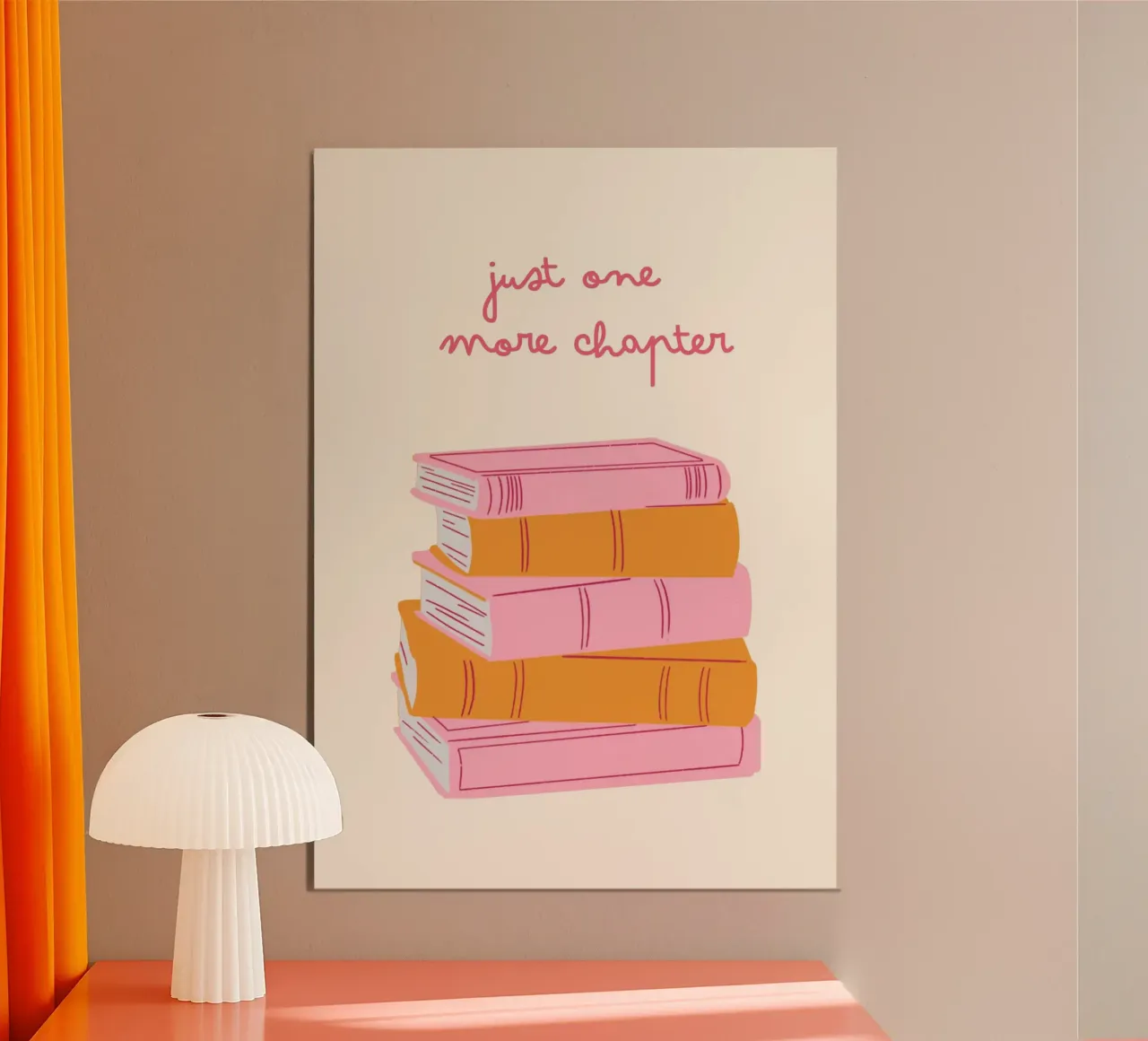 "Pila di libri minimalisti "Solo un capitolo in più poster da vintagepod