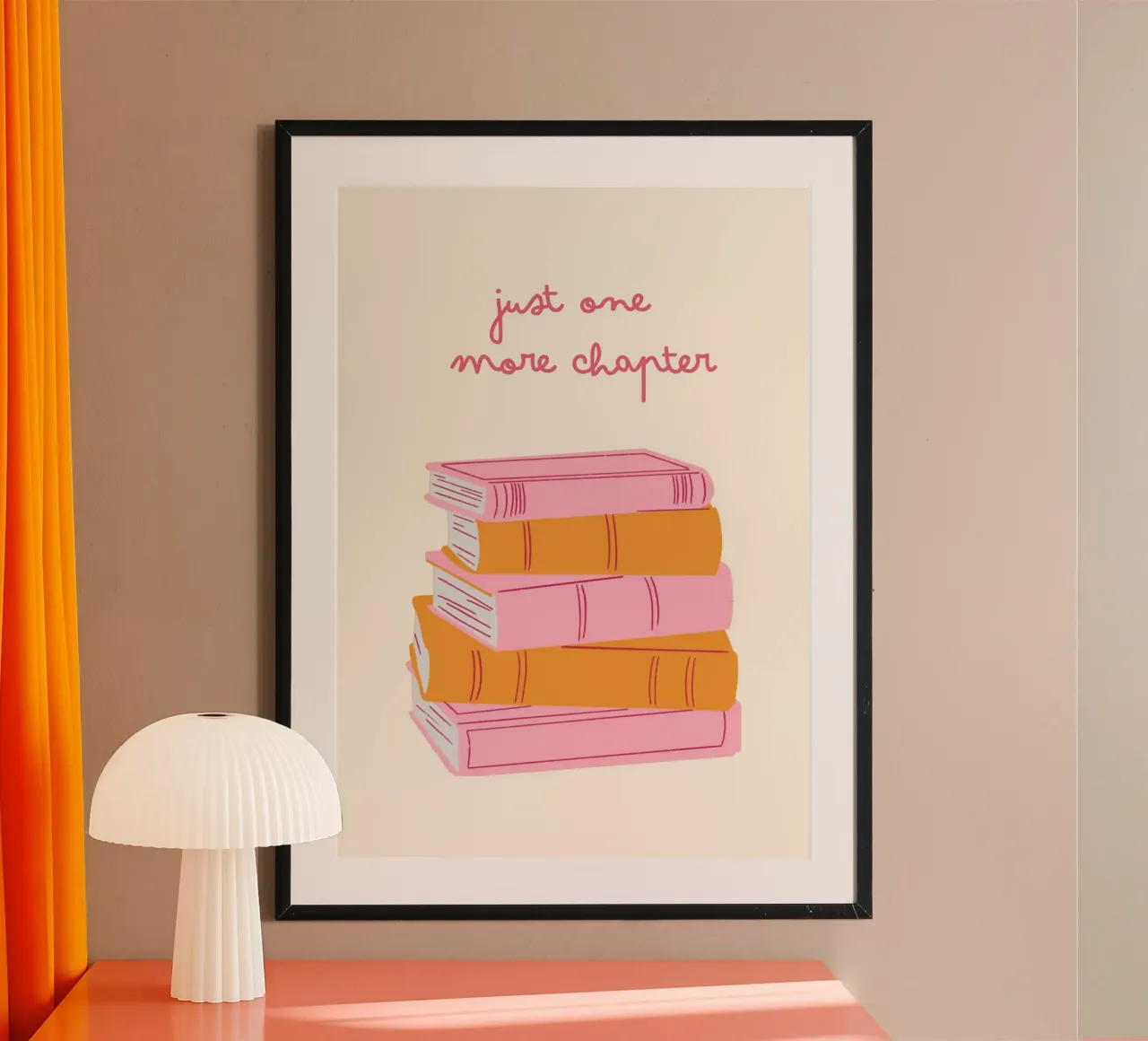 "Pila di libri minimalisti "Solo un capitolo in più poster da vintagepod