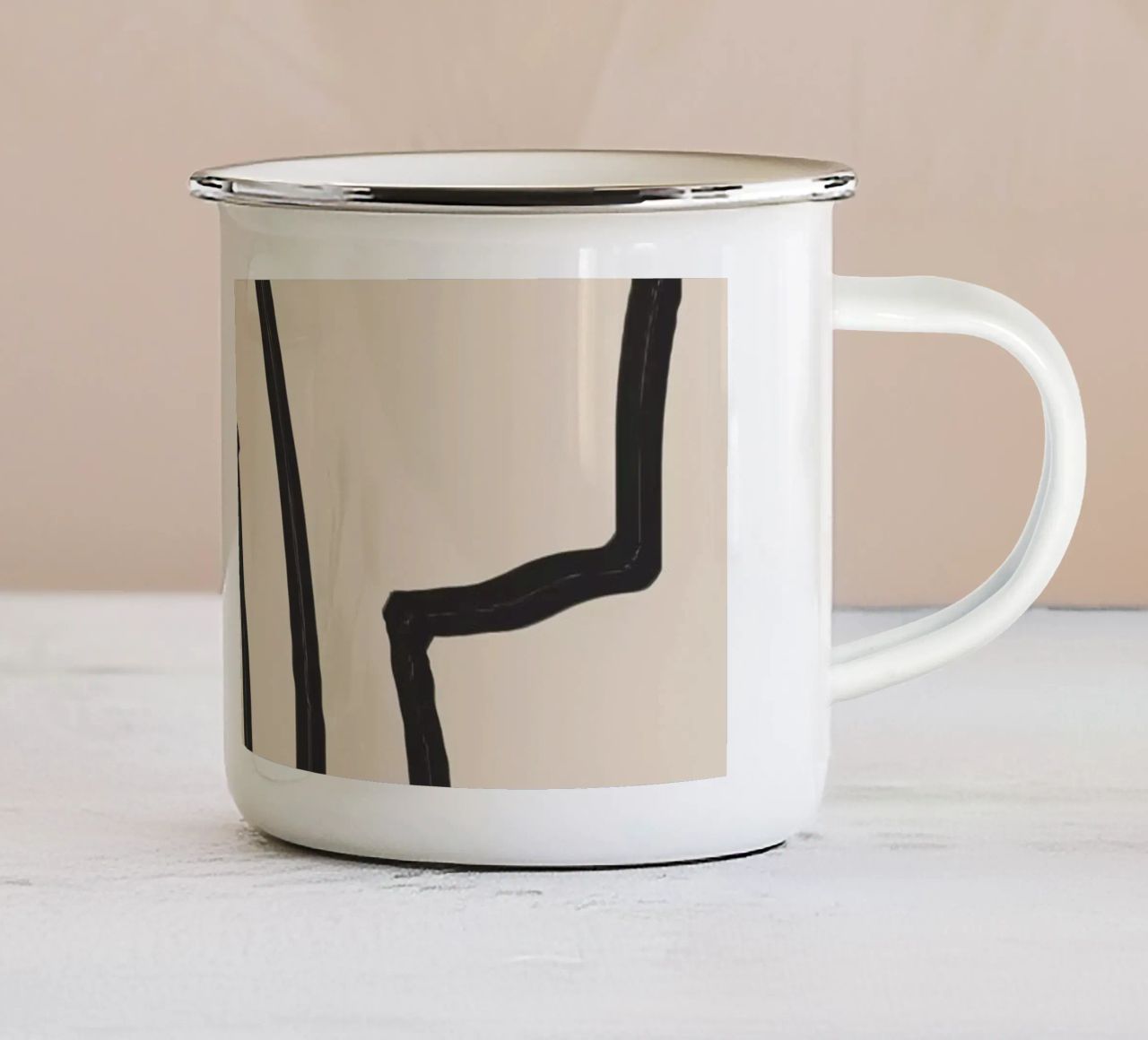 Arte astratta minimale 37 tazza in smalto da ThingDesign
