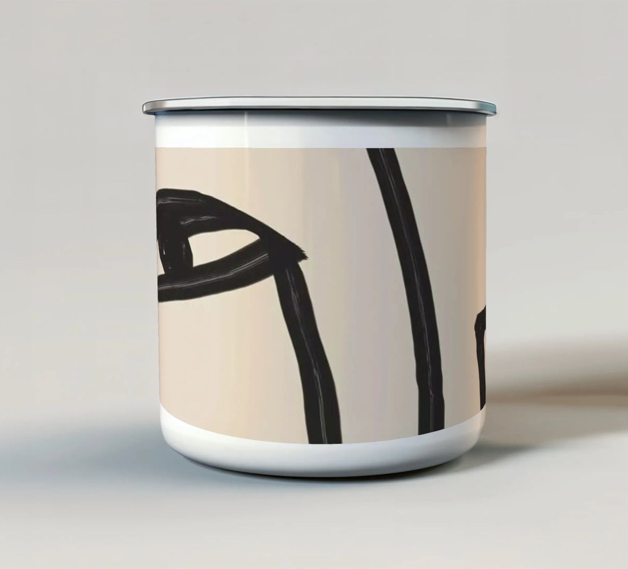 Arte astratta minimale 37 tazza in smalto da ThingDesign
