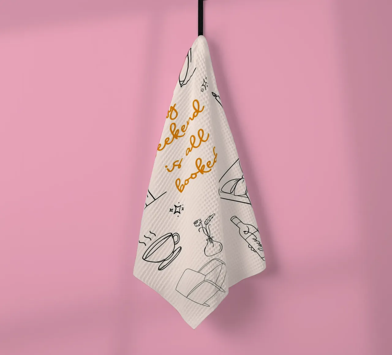 Affiche minimaliste "My Weekend Is All Booked" (Mon week-end est complet) torchon de vintagepod