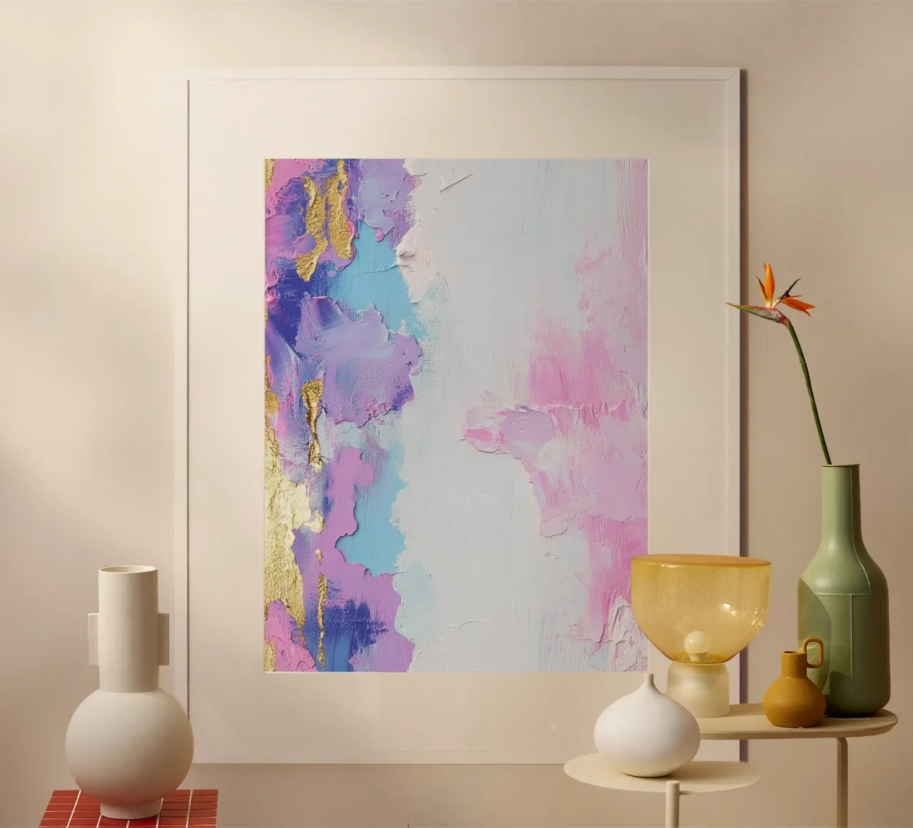 Paint Splatter Malerei Pinselstriche Lilac 7 Poster von Yaso Design Paint