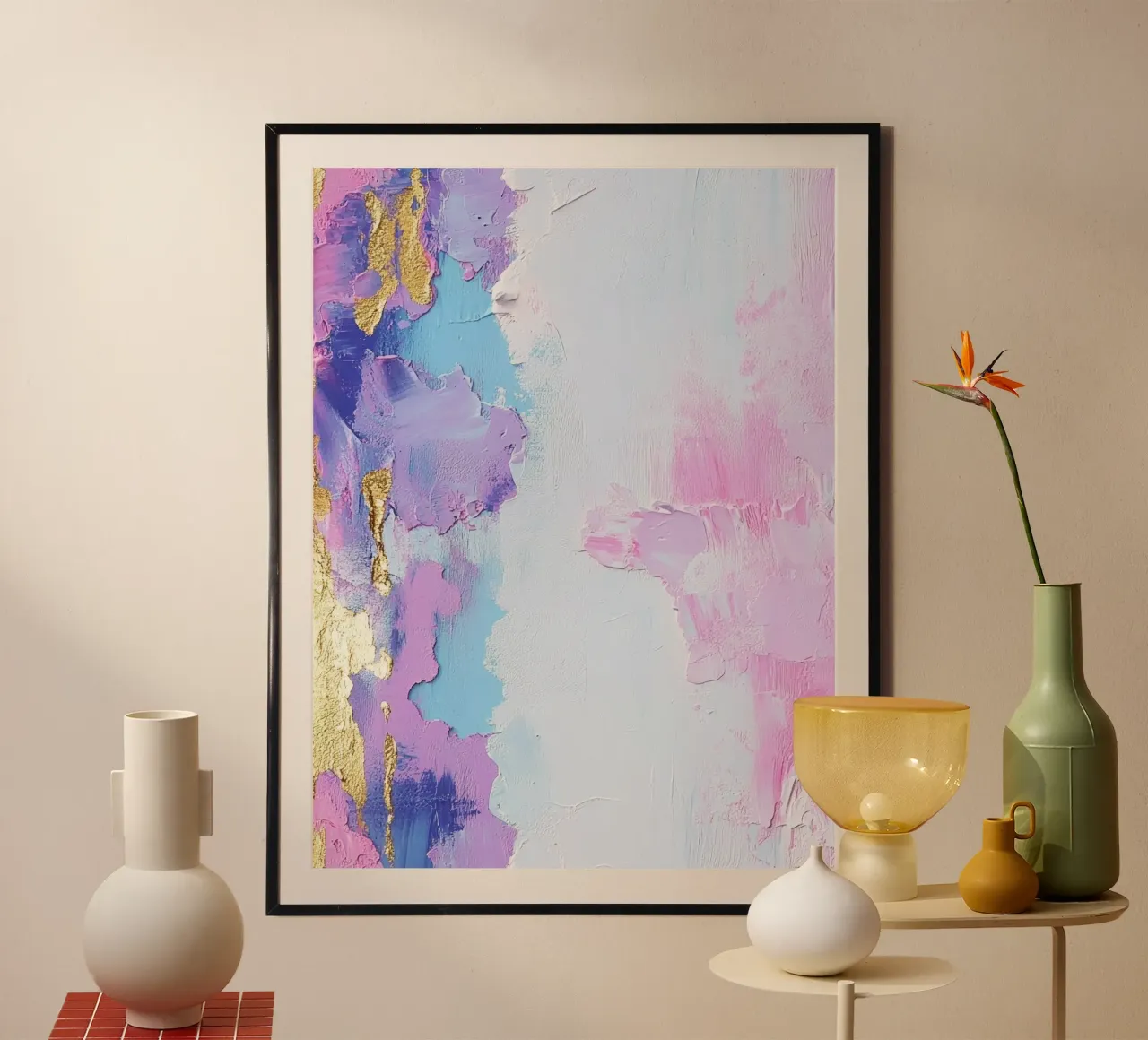 Paint Splatter Malerei Pinselstriche Lilac 7 Poster von Yaso Design Paint