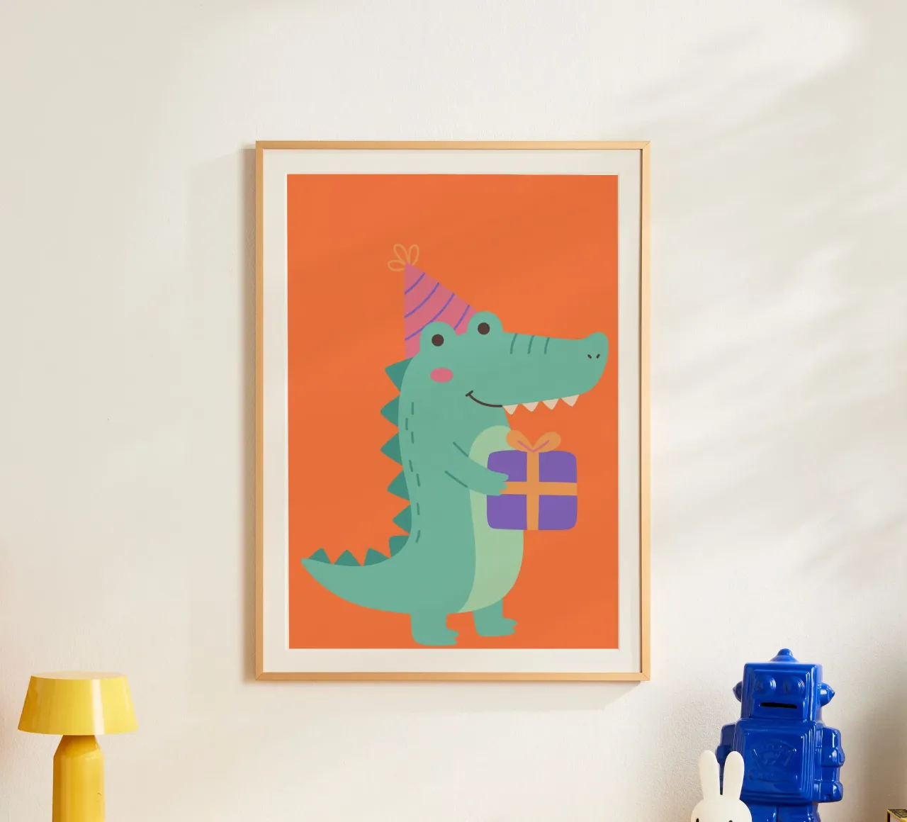 Geburtstags-Krokodil poster con telaio in plastica da Grünkraftwerk