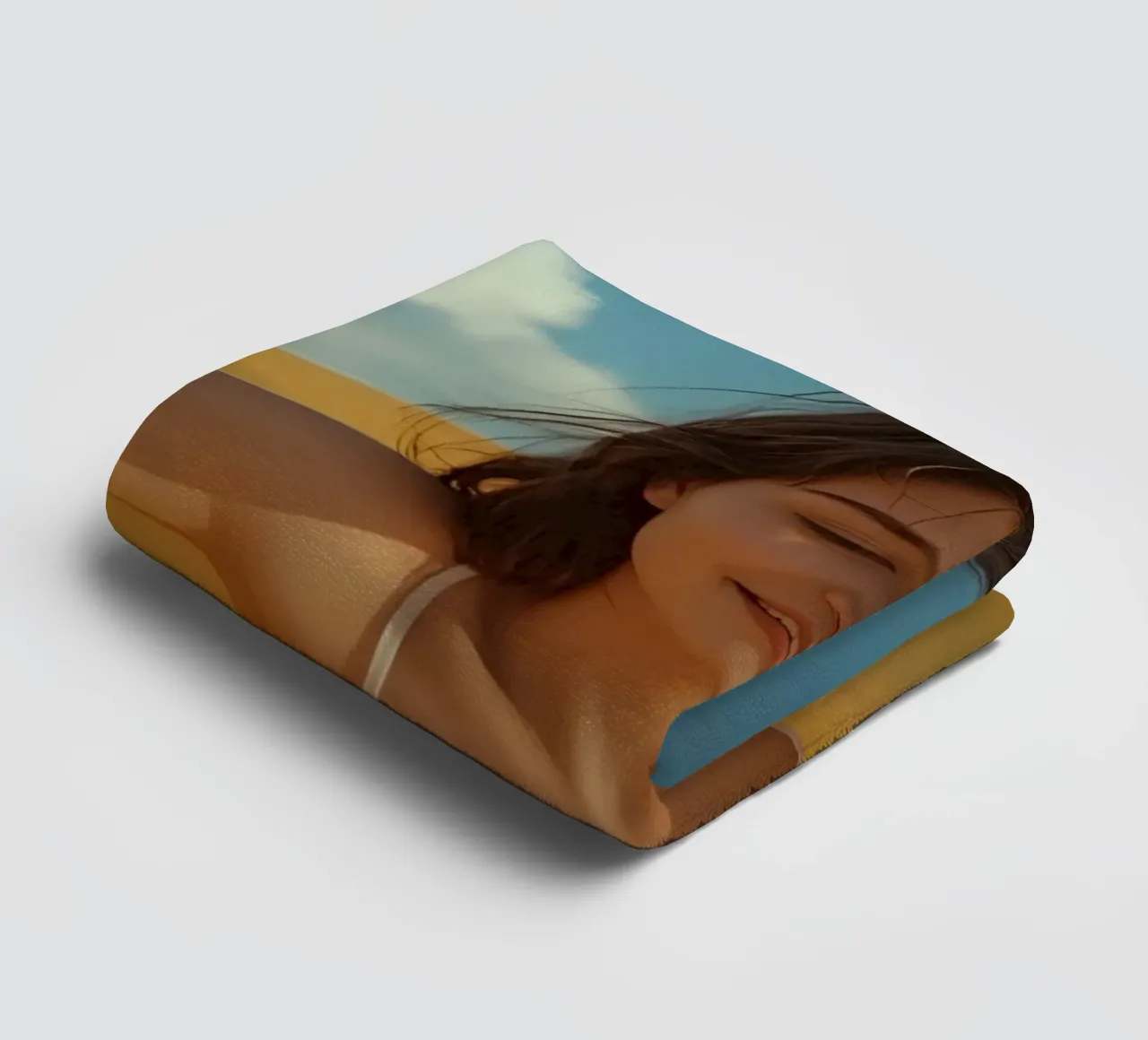 Femme en maillot de bain avec un anneau gonflable jaune serviette de bain de DesignDoodle