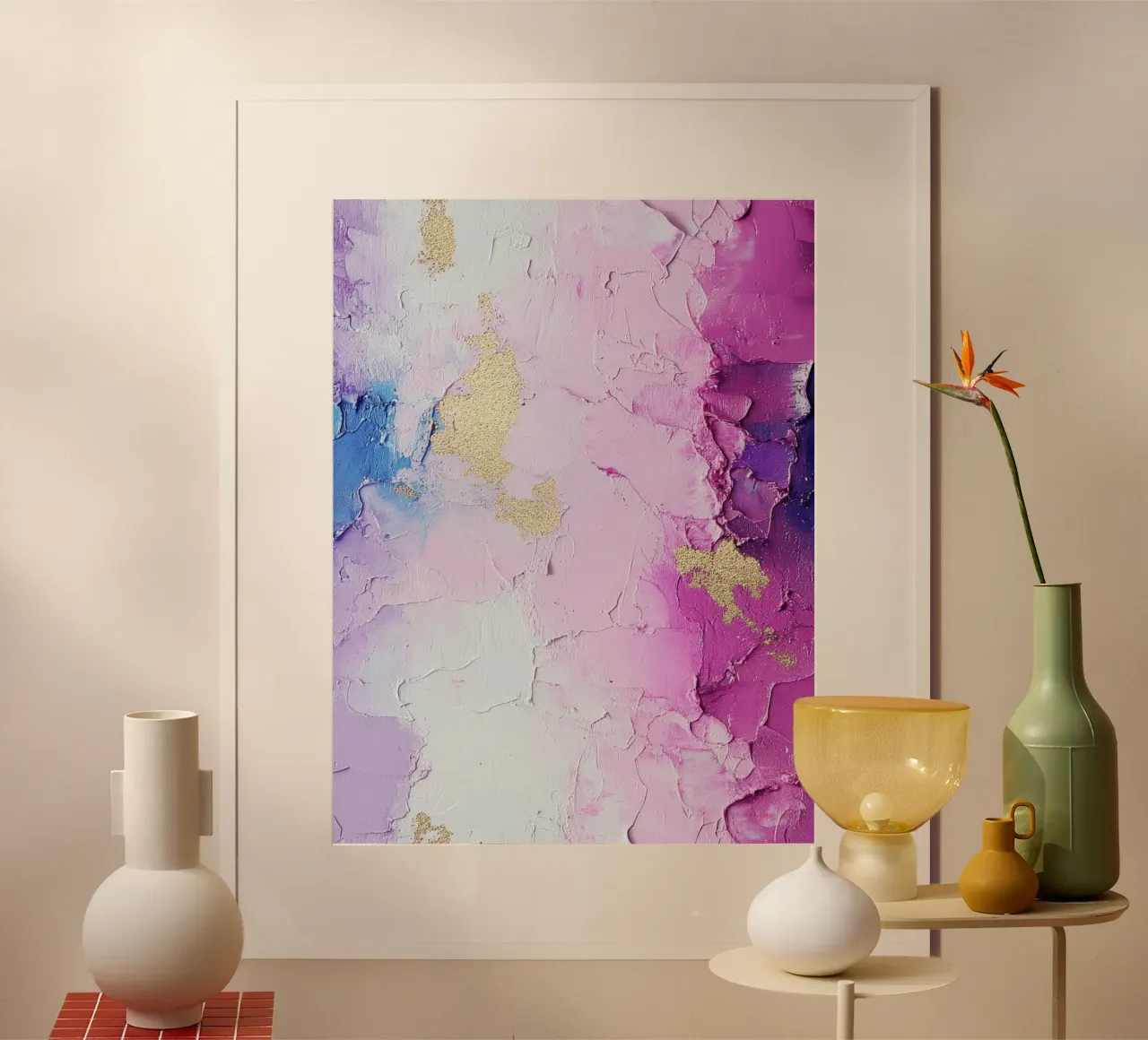 Paint Splatter Malerei Pinselstriche Lilac 12 Poster von Yaso Design Paint