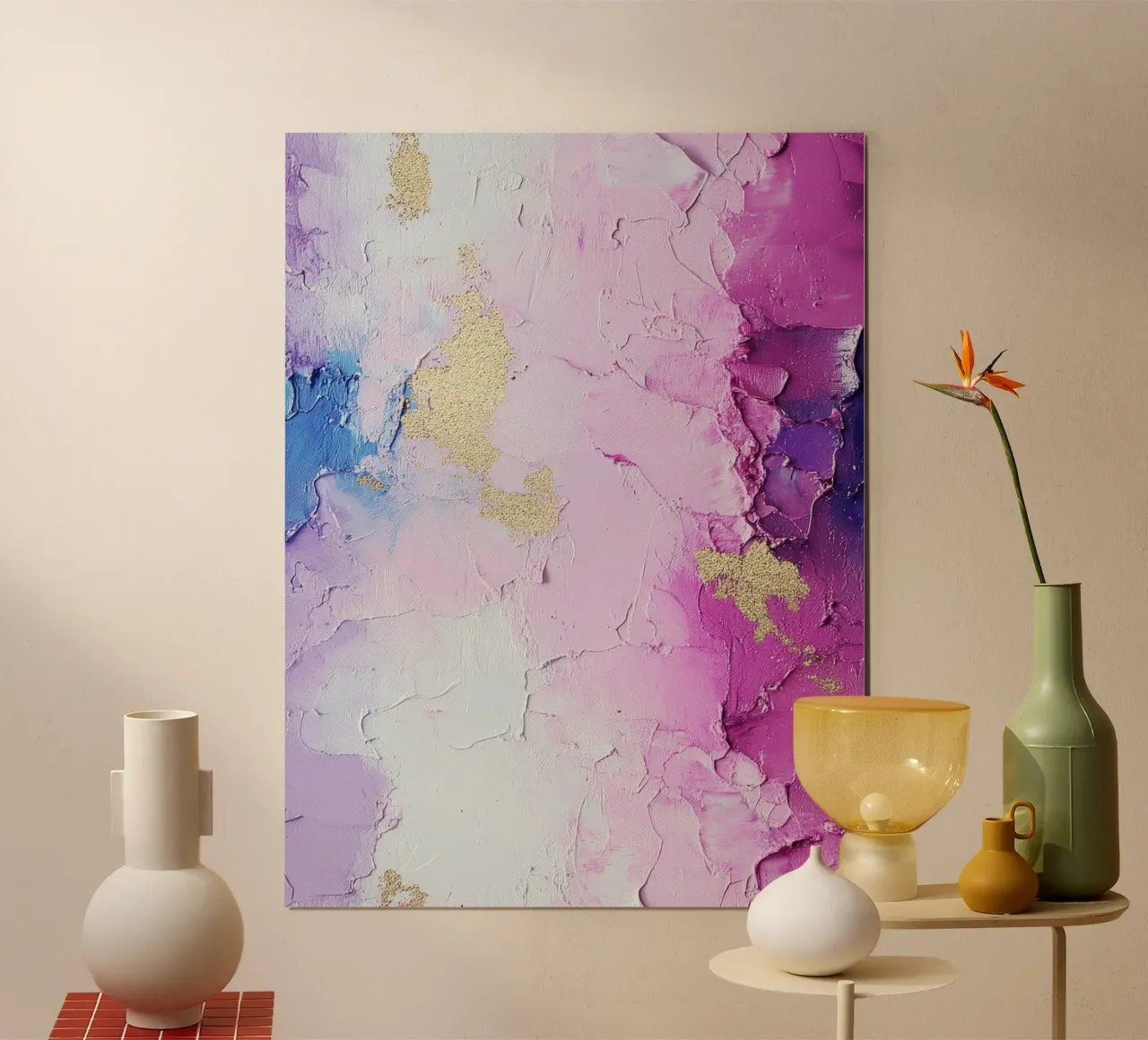 Paint Splatter Malerei Pinselstriche Lilac 12 Poster von Yaso Design Paint