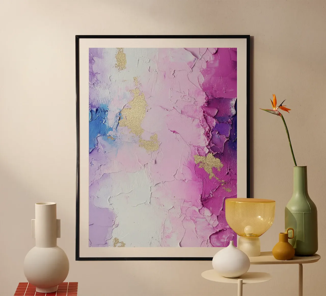 Paint Splatter Malerei Pinselstriche Lilac 12 Poster von Yaso Design Paint