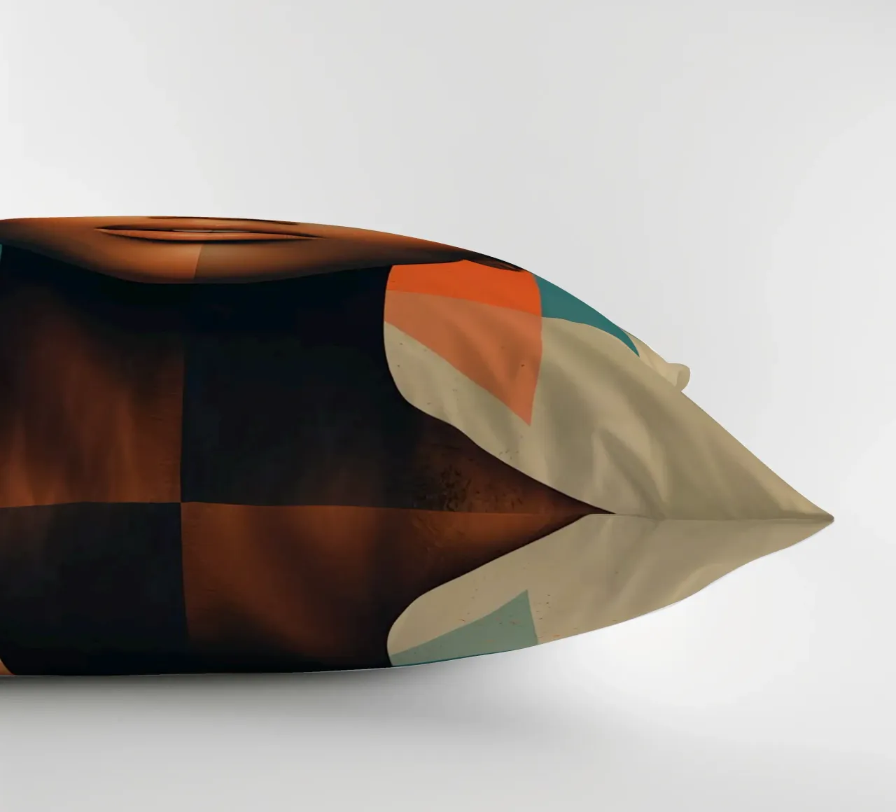 Ritratto astratto di donna con forme geometriche cuscino da DesignDoodle