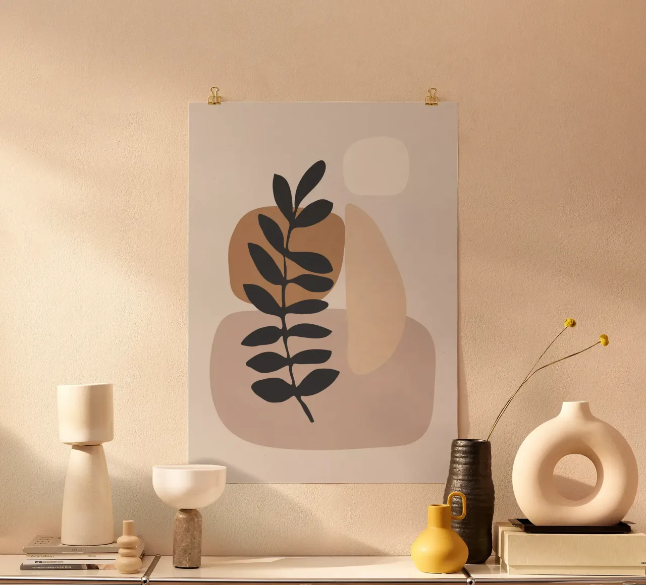Arte astratta / Pianta minimale 6 poster con telaio in alluminio da ThingDesign
