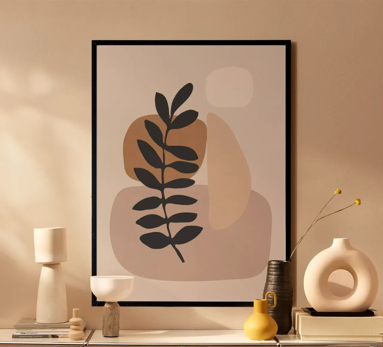 Arte astratta / Pianta minimale 6 poster con telaio in alluminio da ThingDesign