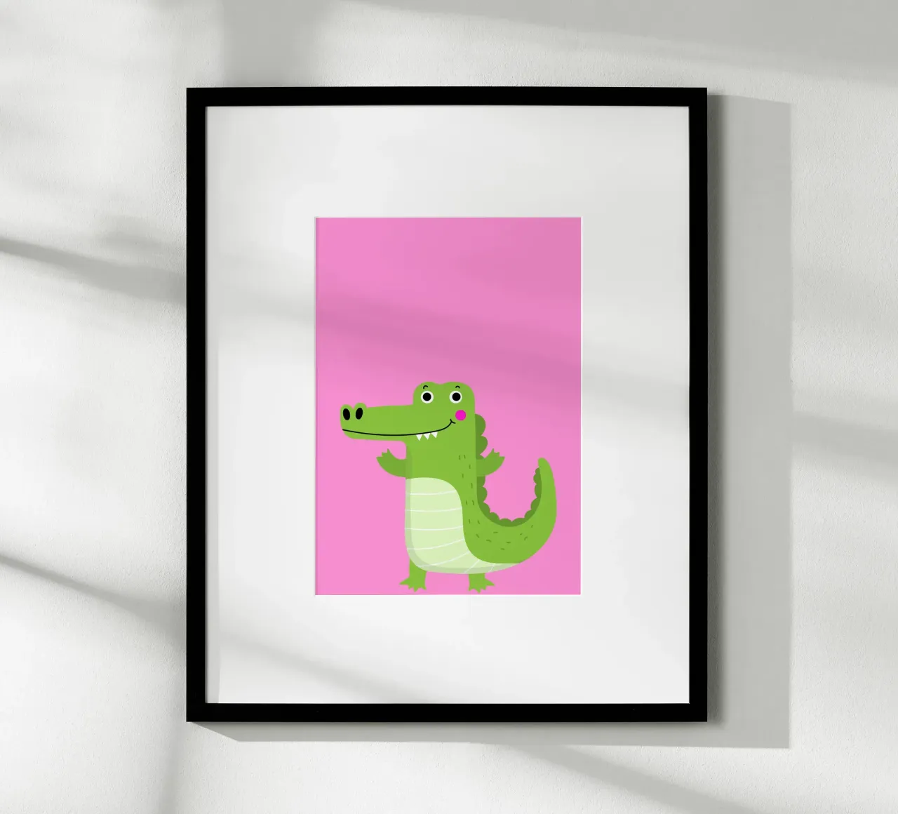 Fröhliches Krokodil poster con telaio in alluminio da Grünkraftwerk