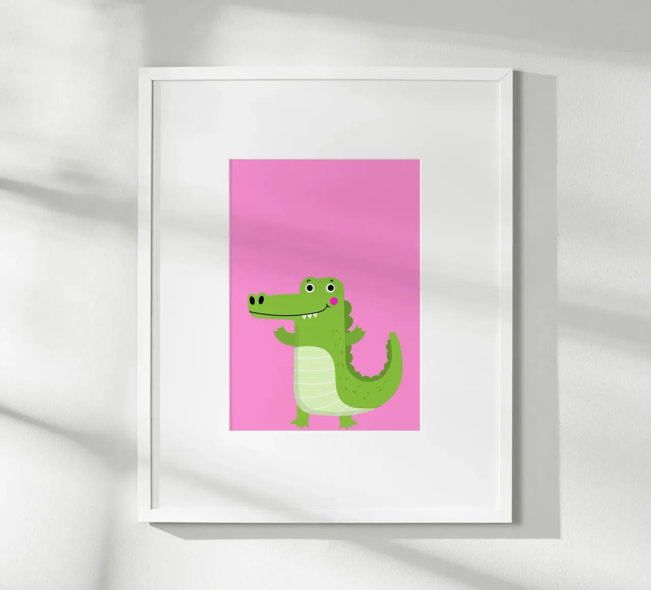 Fröhliches Krokodil poster con telaio in alluminio da Grünkraftwerk