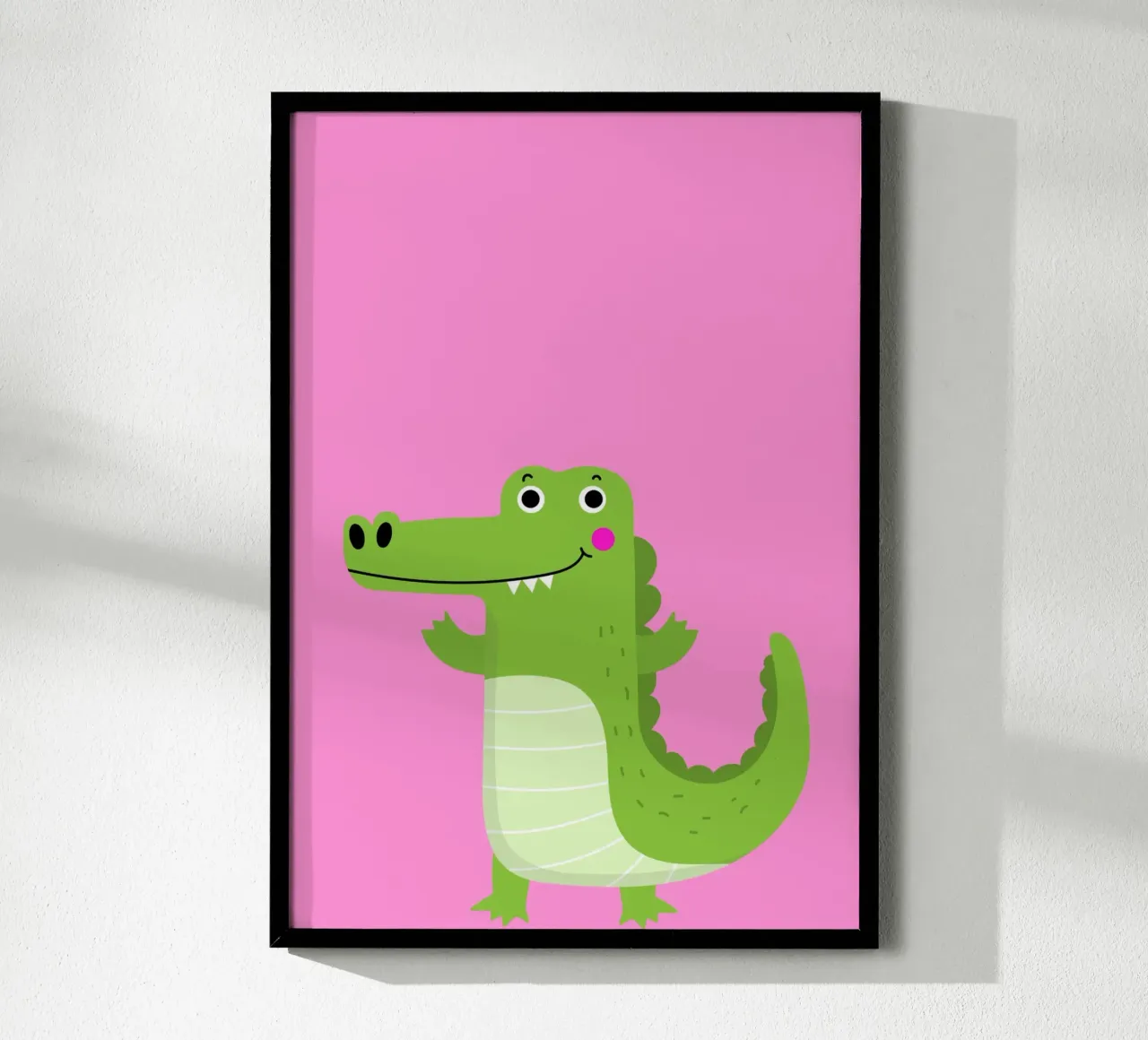 Fröhliches Krokodil poster con telaio in alluminio da Grünkraftwerk