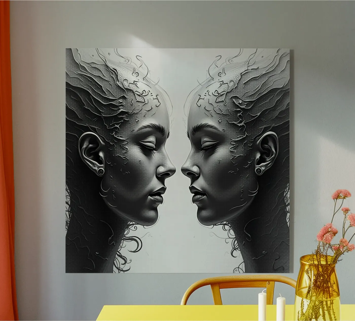 reflet_gris_7 plexiglas de AI-Portraits by LK