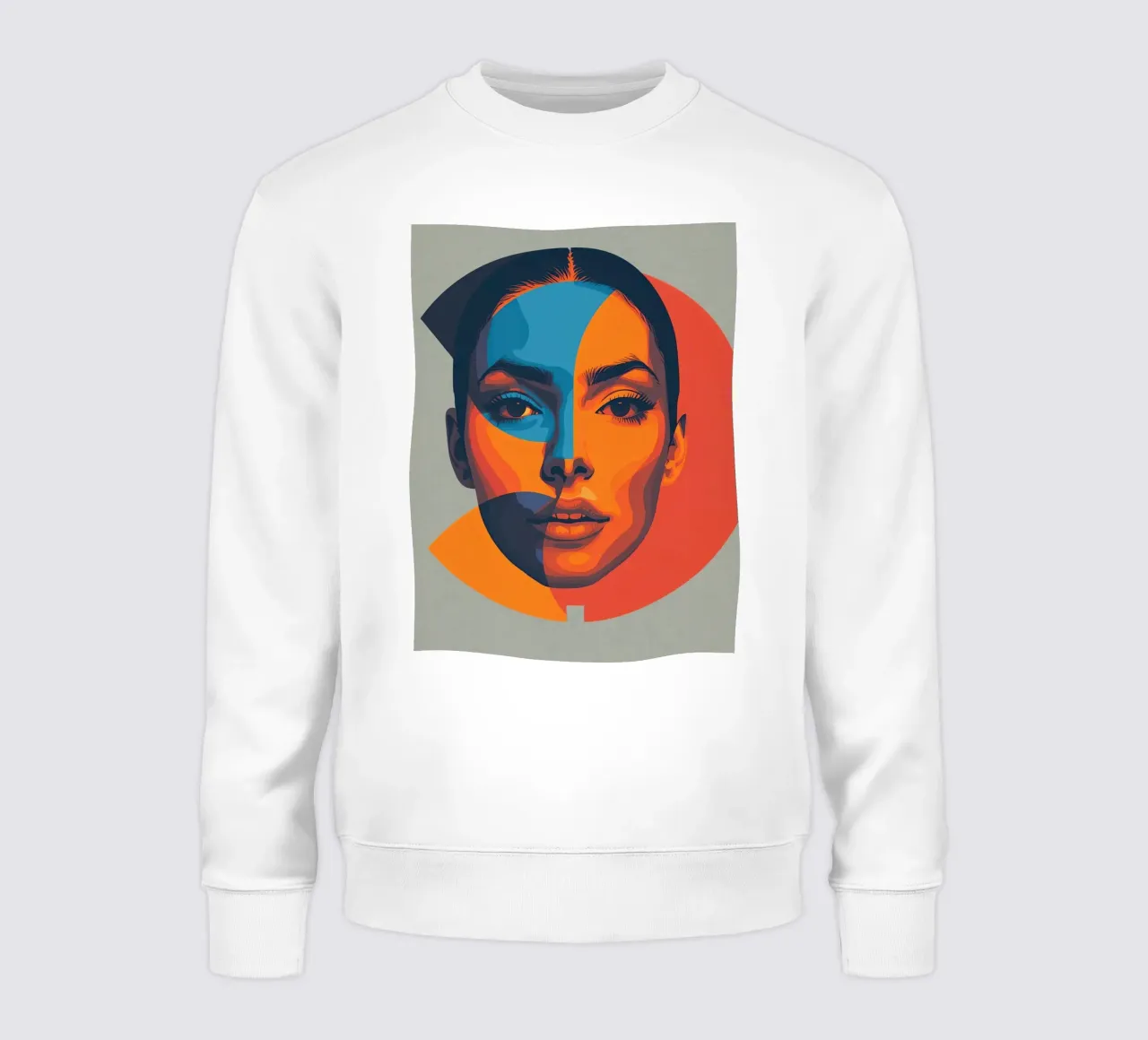 Ritratto di volto di donna in forme geometriche felpa da DesignDoodle
