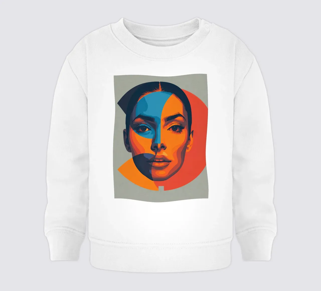 Ritratto di volto di donna in forme geometriche felpa neonato da DesignDoodle