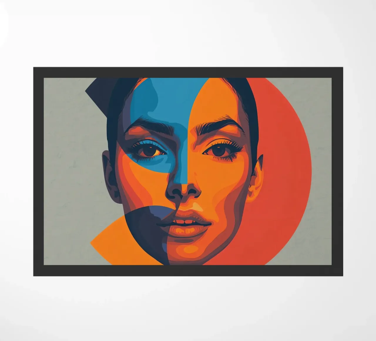 Ritratto di volto di donna in forme geometriche zerbino da DesignDoodle