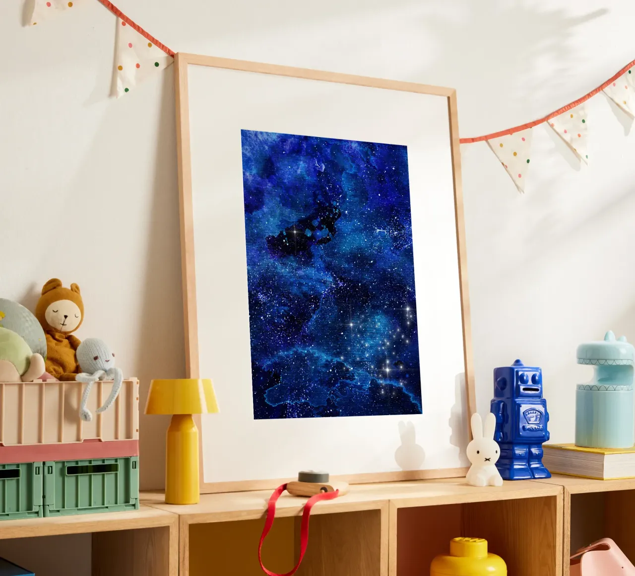 Cielo scuro 2 poster con telaio in plastica da Yaso Design & Art