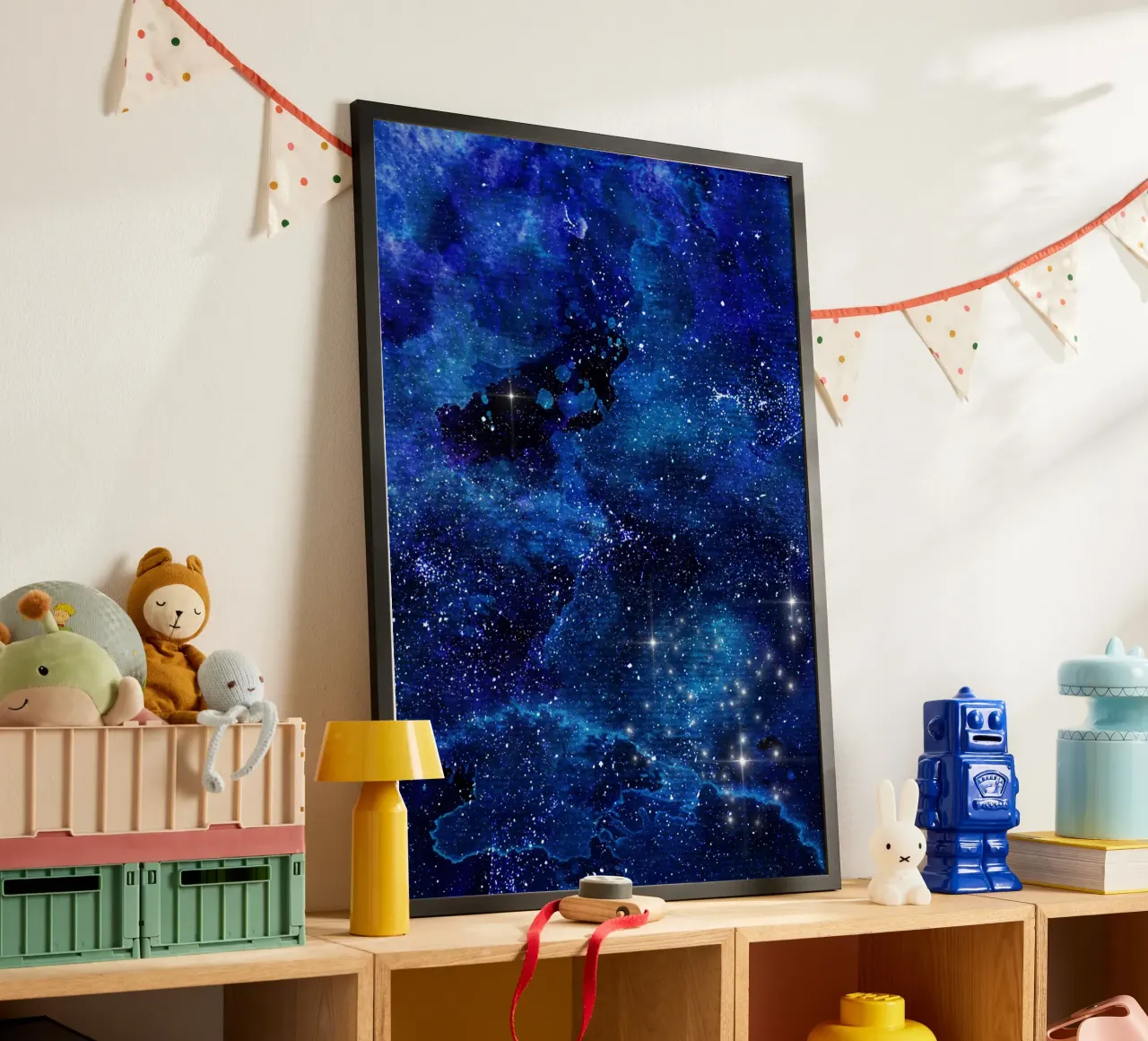 Cielo scuro 2 poster con telaio in plastica da Yaso Design & Art