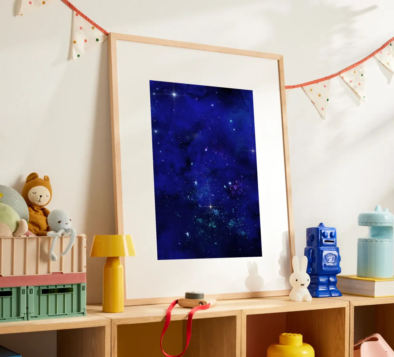Cielo scuro 4 poster con telaio in legno da Yaso Design & Art