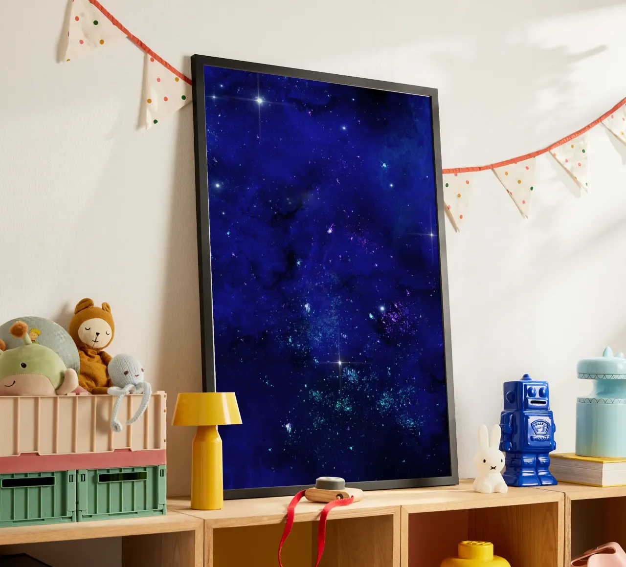 Cielo scuro 4 poster con telaio in legno da Yaso Design & Art