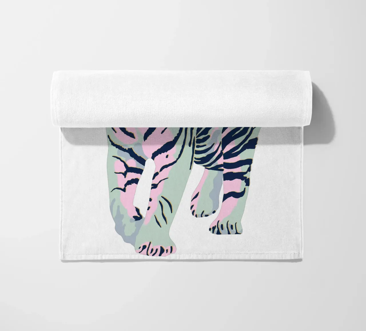 Stalking Tiger - Jade Green beach towel by Asha Designs