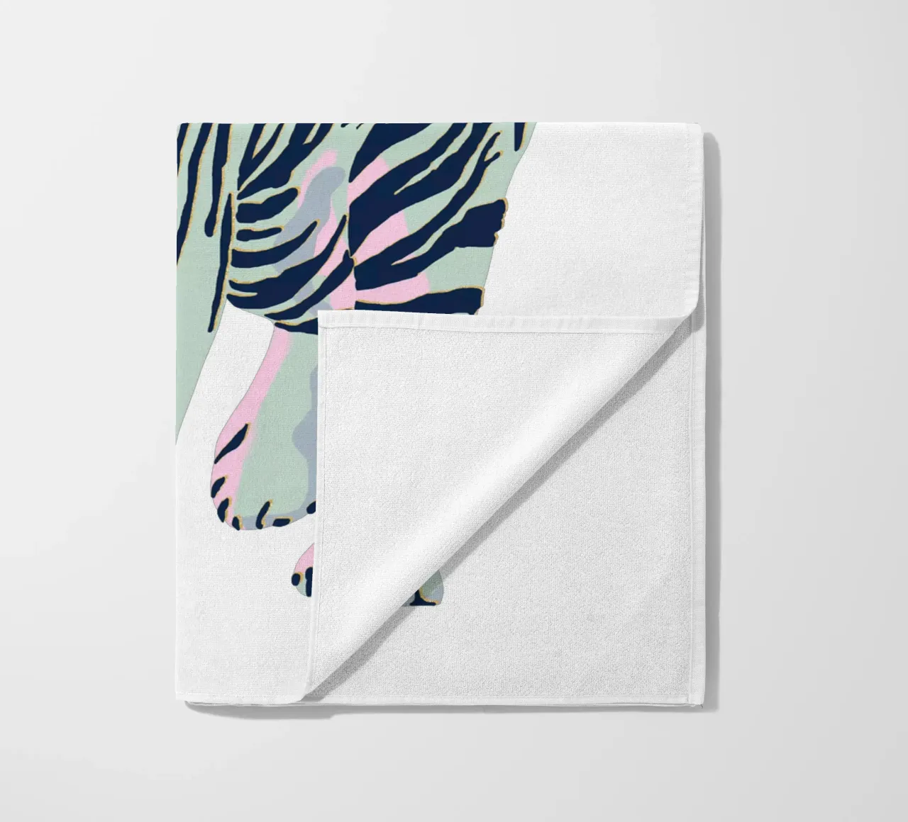 Stalking Tiger - Jade Green beach towel by Asha Designs