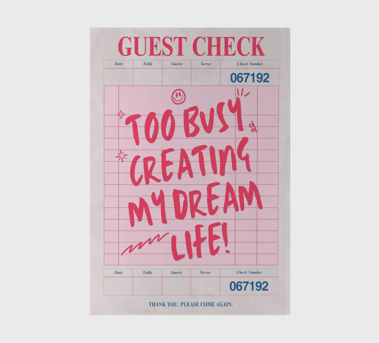 GUEST CHECK - TOO BUSY CREATING MY DREAM LIFE! notebook by ArtDesign by KBK