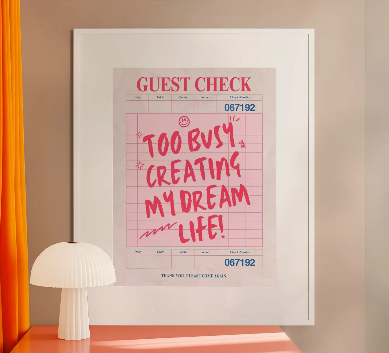 GÄSTECHECK - ZU BESCHÄFTIGT MIT DER GESTALTUNG MEINES TRAUMLEBENS! Poster mit Holzrahmen von ArtDesign by KBK