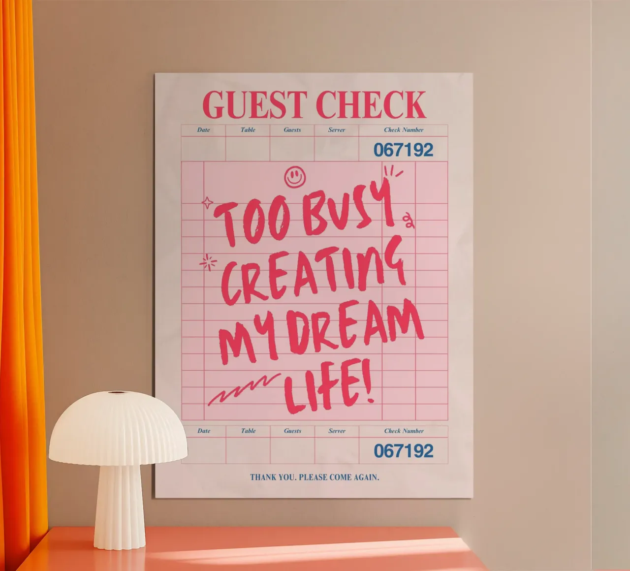 GÄSTECHECK - ZU BESCHÄFTIGT MIT DER GESTALTUNG MEINES TRAUMLEBENS! Poster mit Holzrahmen von ArtDesign by KBK