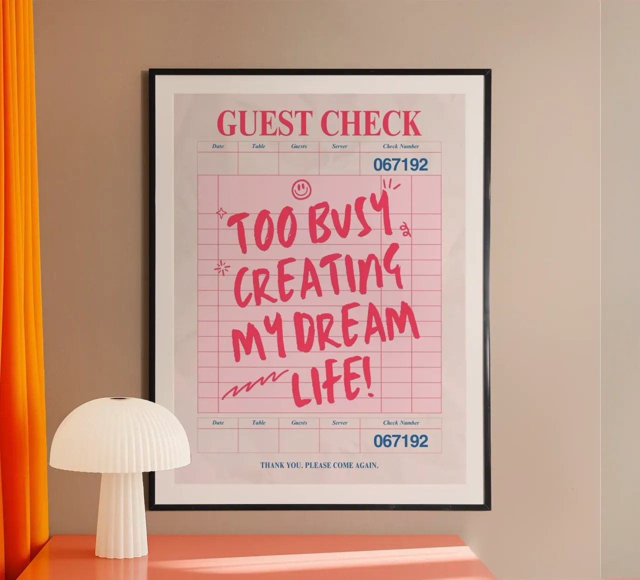 GÄSTECHECK - ZU BESCHÄFTIGT MIT DER GESTALTUNG MEINES TRAUMLEBENS! Poster mit Holzrahmen von ArtDesign by KBK