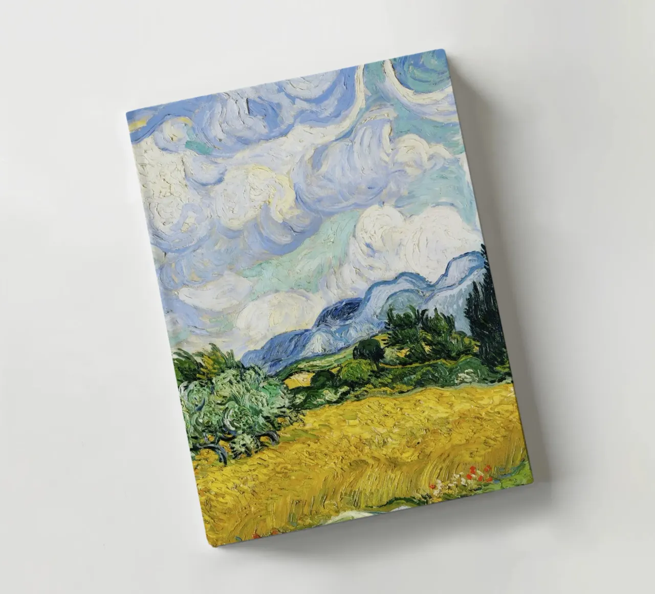 Wheat Field with Cypresses (1889) by Vincent van Gogh notebook by Chérie Prints