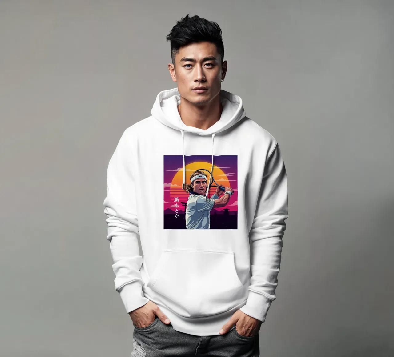 Andre Agassi - Arte retrò giapponese #1 felpa con cappuccio da Lembayung art
