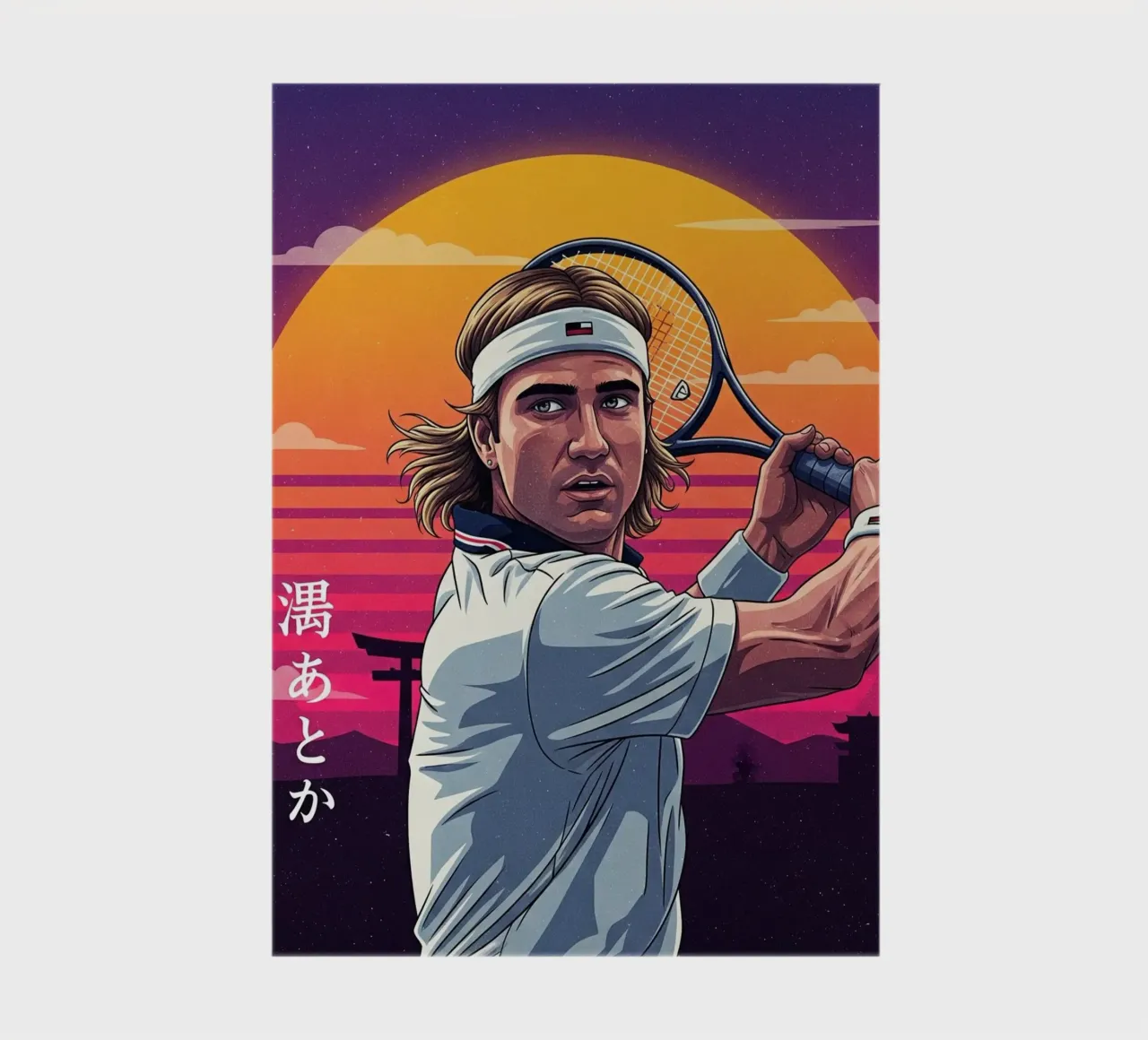 Andre Agassi - Japanese retro art #1 notebook by Lembayung art