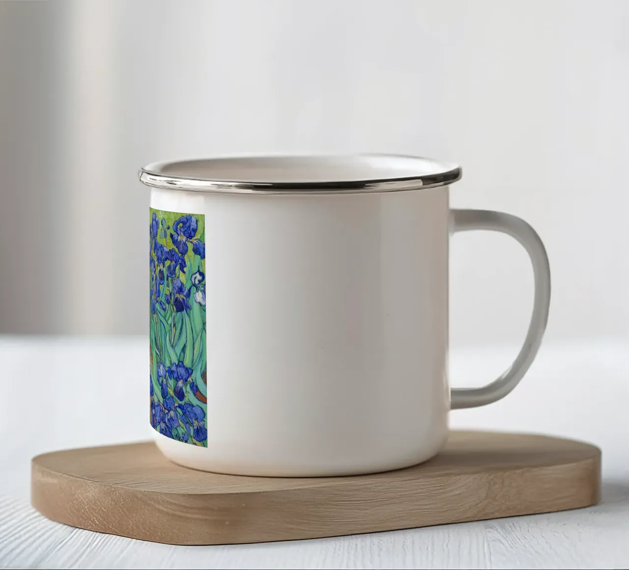 Iris (1889) di Vincent van Gogh tazza in smalto da Chérie Prints