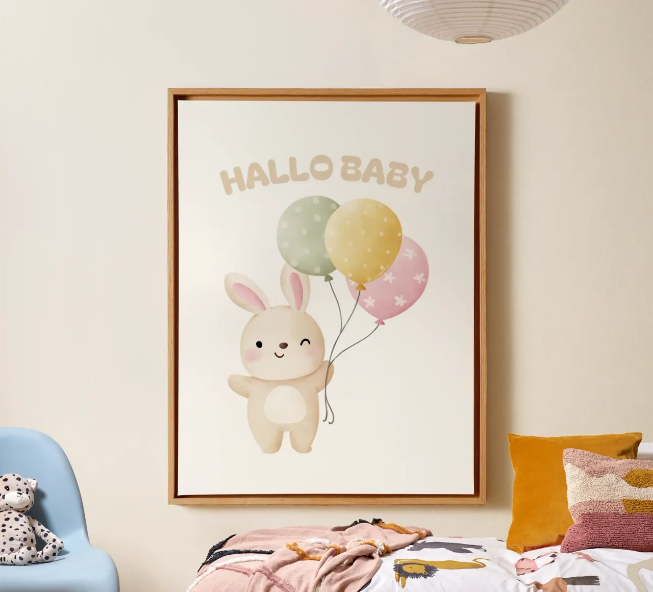 HALLO BABY tela con Cornice a cassetta da ArtDesign by KBK
