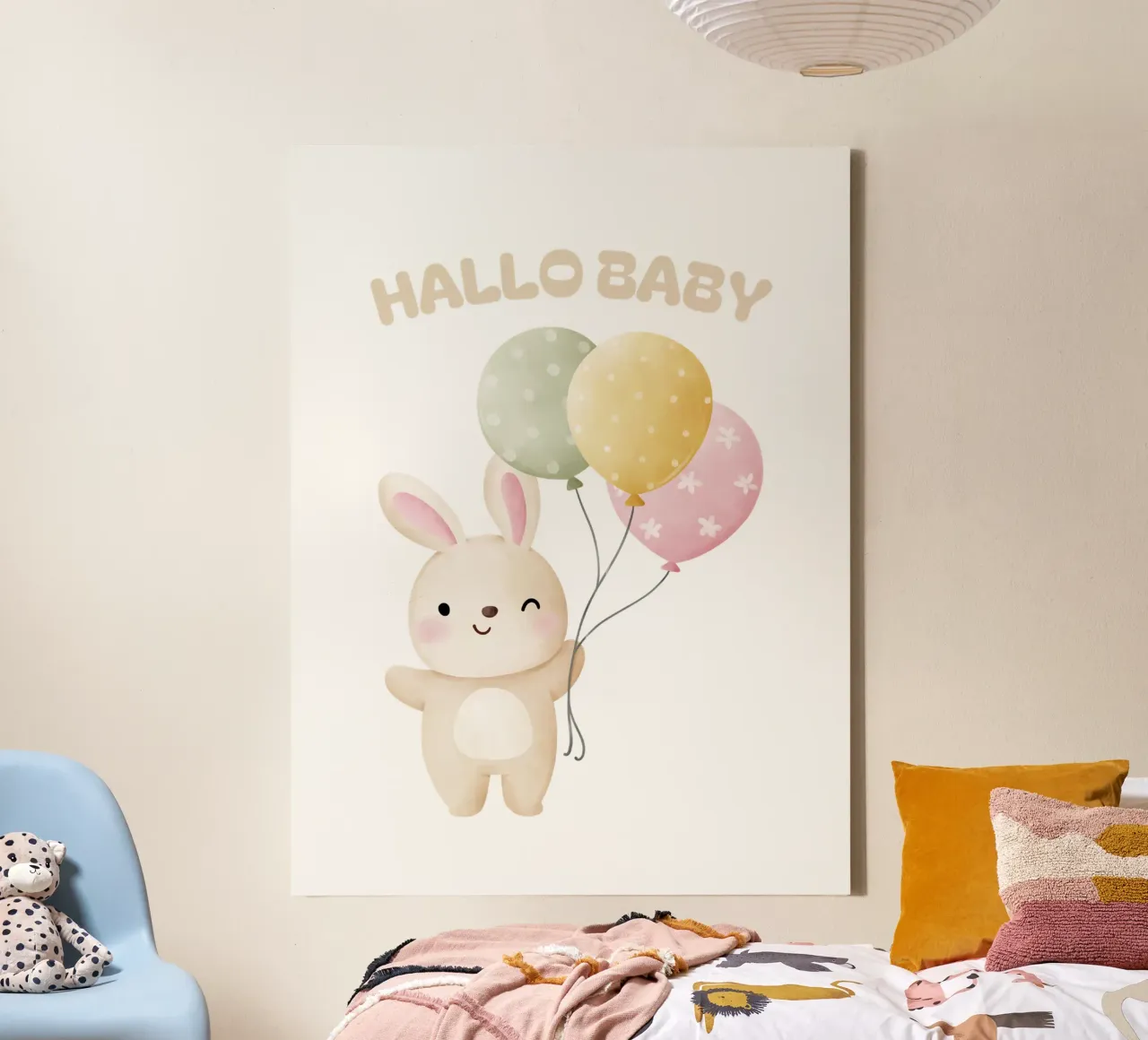 HALLO BABY tela con Cornice a cassetta da ArtDesign by KBK